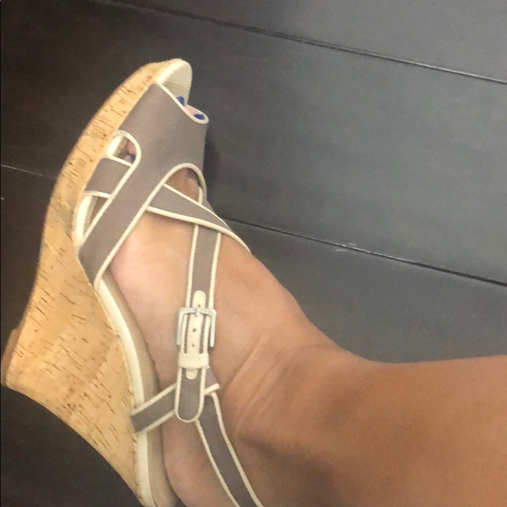 Sax fifth avenue cork wedge sandals